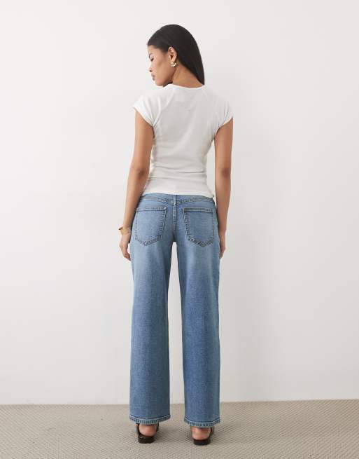 Miss Selfridge petite straight leg jeans in mid-blue, 5 of 5