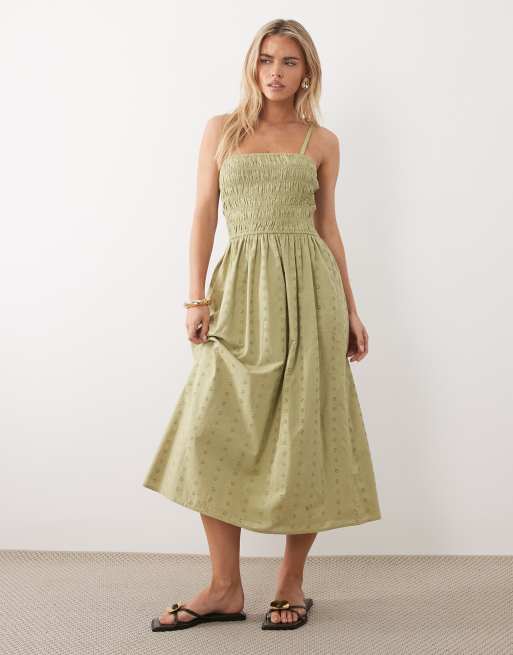 green emerald velvet dress Kind Eyes Eyelet Mini Dress in Sage