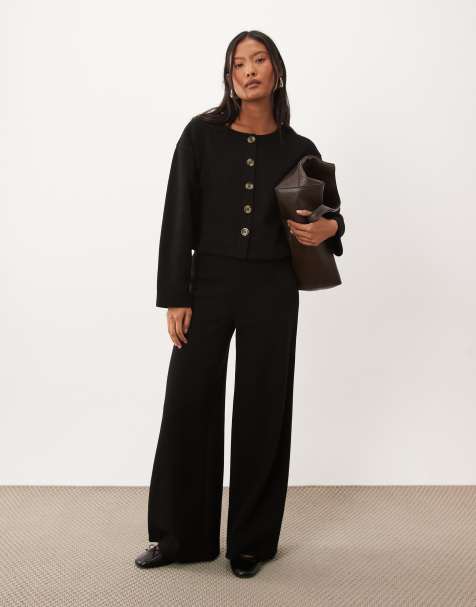 Miss Selfridge Petite super soft cardigan co-ord in black - view 1