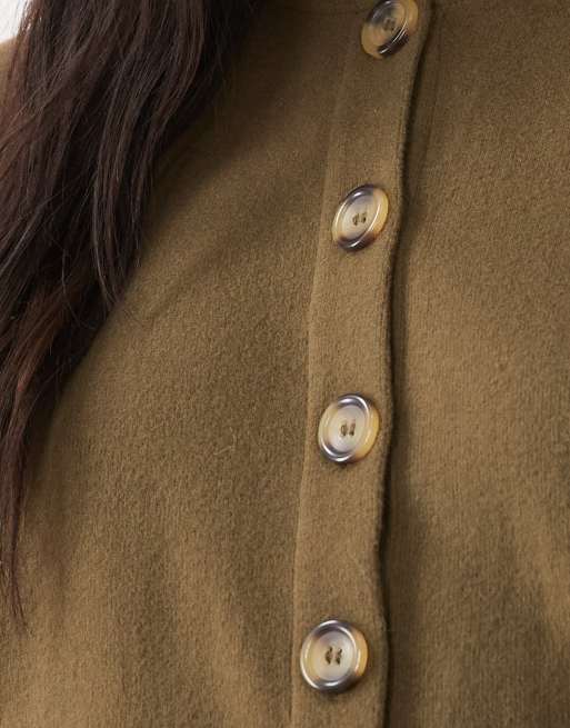 Miss Selfridge Petite super soft cardigan co-ord in olive, 2 of 4