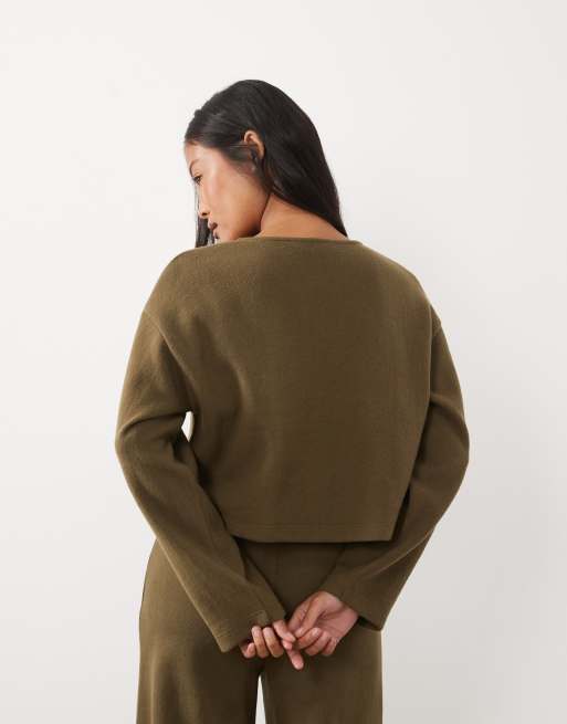 Miss Selfridge Petite super soft cardigan in olive - part of a set, 4 of 4