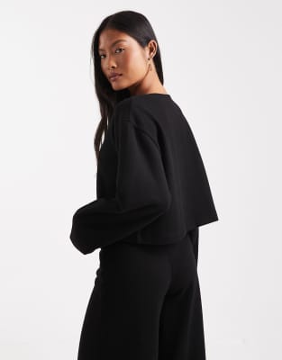 Miss Selfridge Petite Super Soft Cardigan Set In Black
