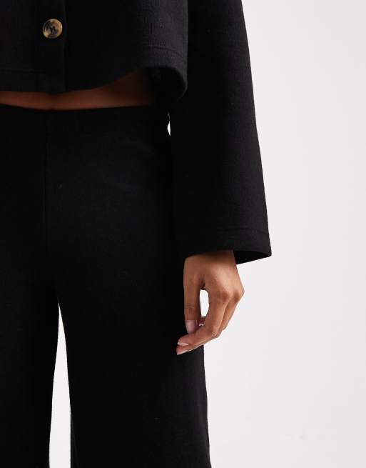 Miss Selfridge petite super soft trouser co-ord in black, 5 of 5