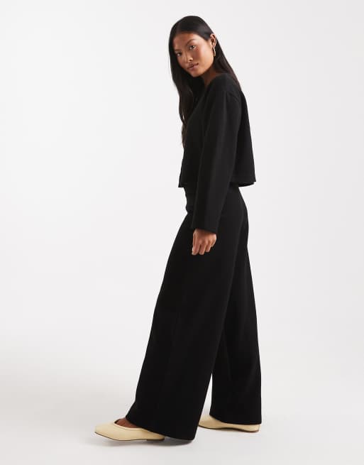 Miss Selfridge Petite – Superweiche Hose in Schwarz, Kombiteil, 4 von 5