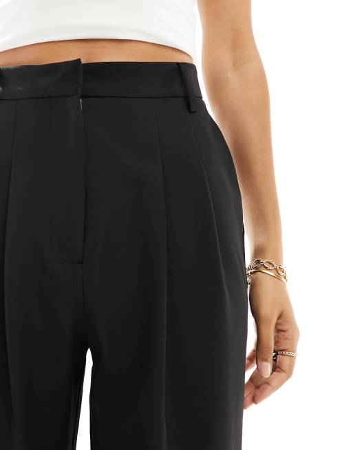 Miss Selfridge Petite – Svarta figursydda byxor med vida ben, 3 av 5