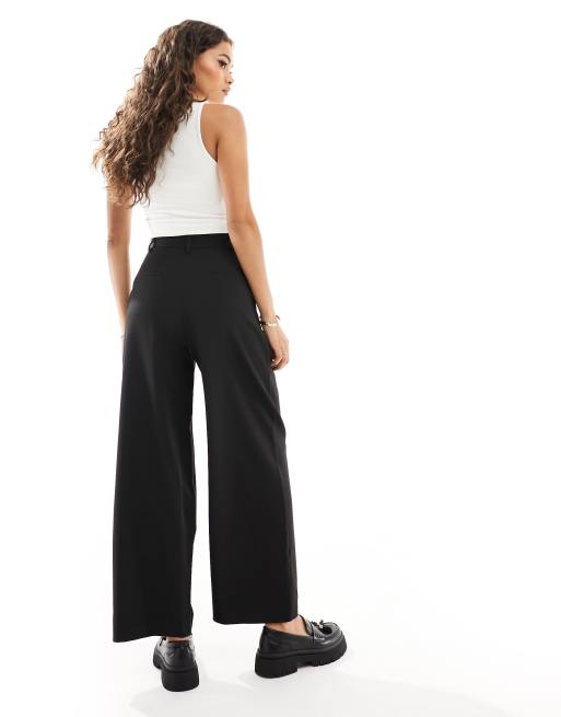 Miss Selfridge Petite – Svarta figursydda byxor med vida ben, 4 av 5