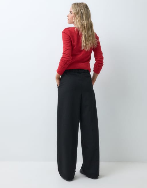 Miss Selfridge Petite – Svarta figursydda byxor med vida ben, 5 av 5