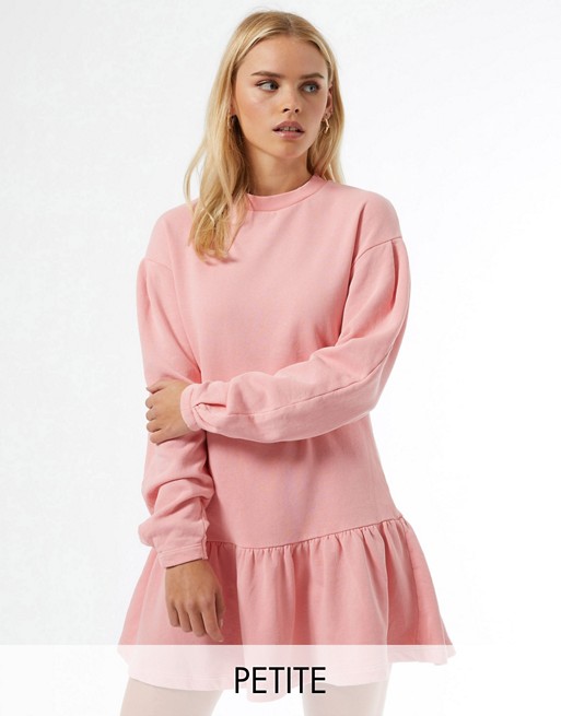 Miss Selfridge Petite sweat dress in pink