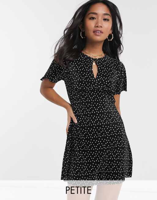 ASOS Polka Dot Shirt In Black With Short Sleeves In Regular Fit