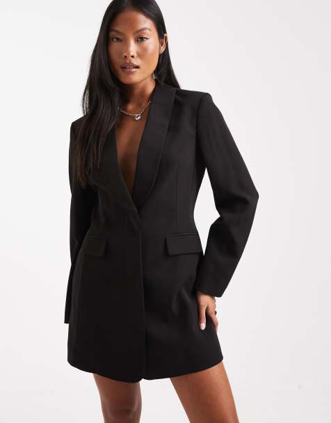 Miss Selfridge Petite tailored blazer dress in black - view 1