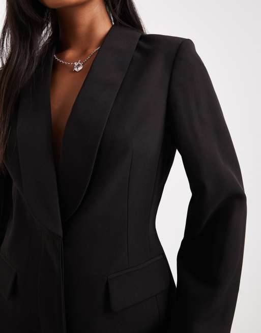 Miss Selfridge Petite tailored blazer dress in black