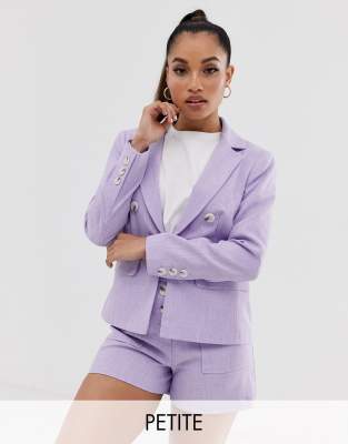 lilac blazer and shorts