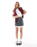 [Miss Selfridge Petite] Miss Selfridge Petite tailored double layer skirt in grey 6 GREY