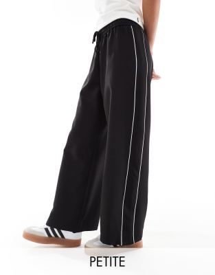 tailored side stripe sweatpants in black