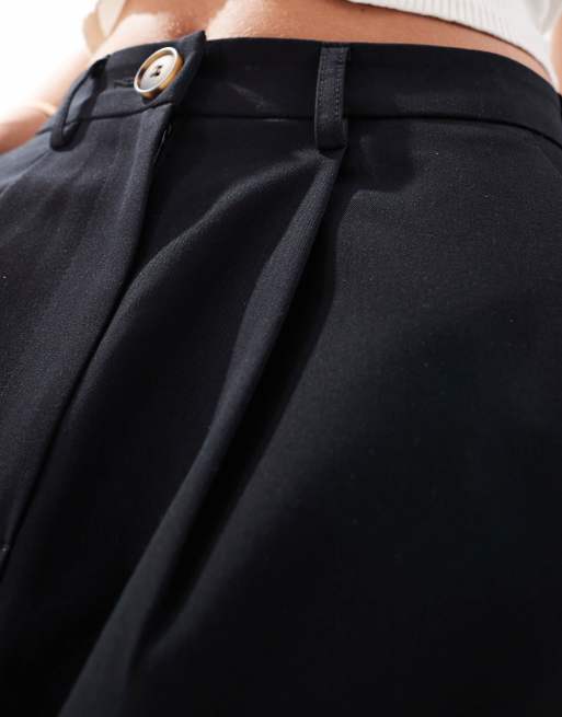 Miss Selfridge Petite tailored wide leg pants in black