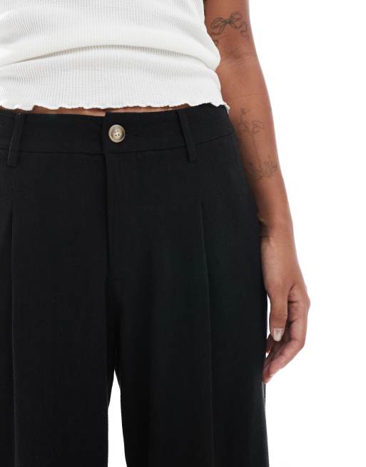 Miss Selfridge Petite tailored wide leg pants in black, 5 of 5
