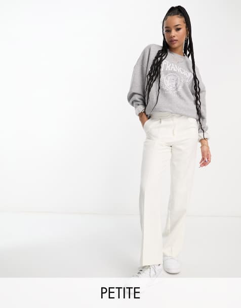 Miss Selfridge Petite tailored wide leg pants in ivory - view 1