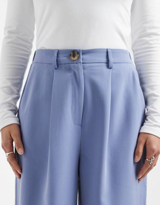Miss Selfridge Petite tailored wide leg trouser in powder blue, 5 of 5