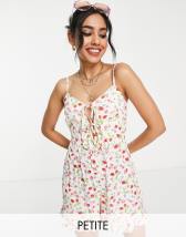 Miss Selfridge festival chiffon corset detail tiered playsuit in