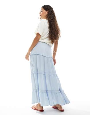 Miss Selfridge Petite Tiered Maxi Skirt In Multi