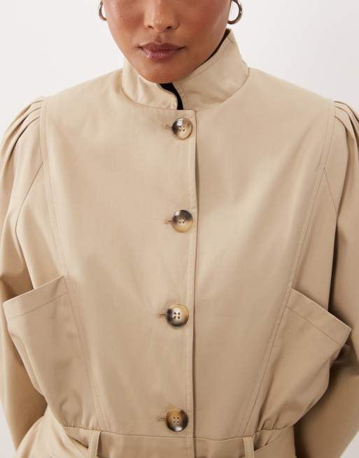 Miss Selfridge Petite trench corto con collo a imbuto e vita stretta, 3 di 4