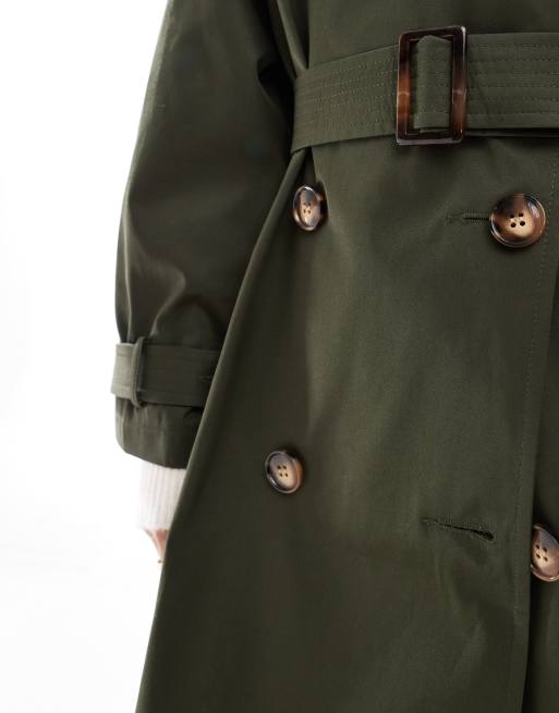 Miss Selfridge Petite - Trench kaki con cintura, 3 di 4