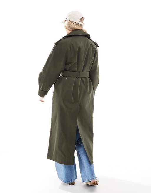 Miss Selfridge Petite - Trench kaki con cintura, 4 di 4