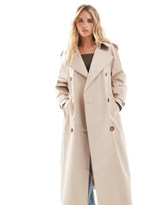 Miss Selfridge Petite - Trenchcoat met riem in stone, 2 van 4