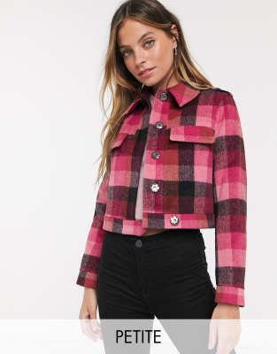 pink checked jacket