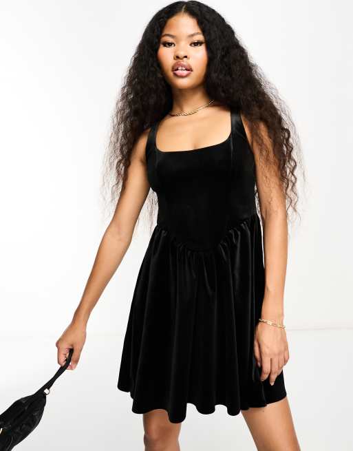 Crushed Velvet Bustier Mini Dress - Women - Ready-to-Wear