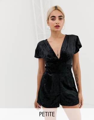 miss selfridge velvet playsuit