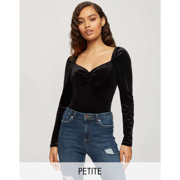 Miss Selfridge Velvet Corset in Black