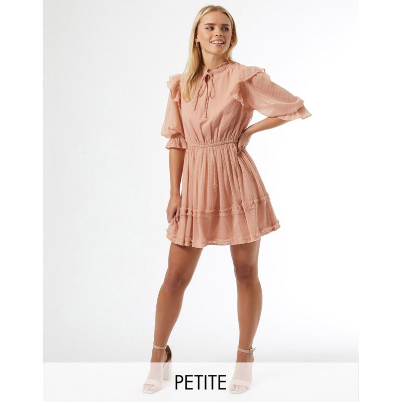 Vestiti Vestiti casual Miss Selfridge Petite - Vestito corto rosa plumetis
