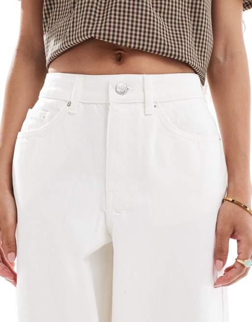 Miss Selfridge Petite – Weite Denim-Jeans in Ecru, 4 von 5