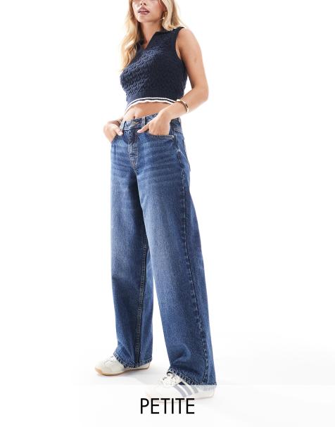 Miss Selfridge Petite – Weite Jeans in Indigo-Waschung - view 1