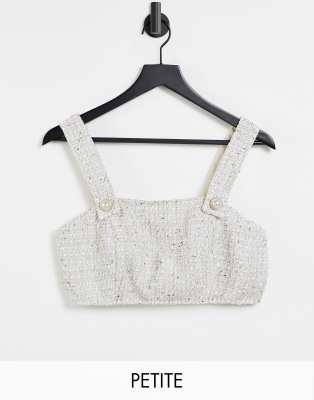 Miss Selfridge Miss Selfridge Petite White Boucle Bra Top