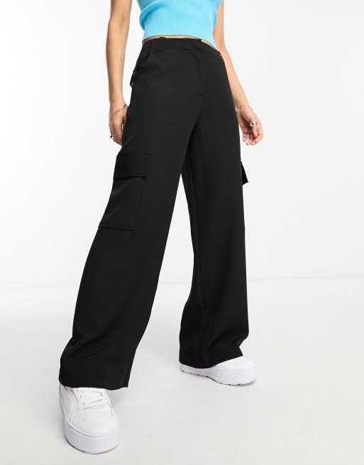 Daisy Street fit and flare cargo pants in charcoal