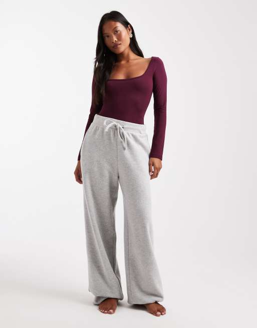 Miss Selfridge Petite wide scoop bodysuit in plum, 2 of 4