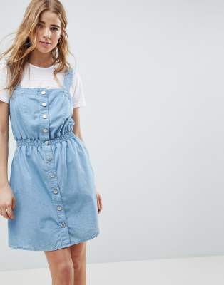 chambray pinafore dress