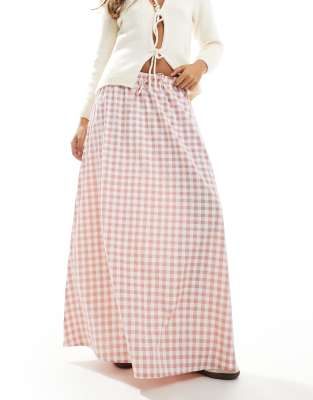 Shop Miss Selfridge pink gingham maxi skirt Online – Trendy & Affordable Fashion