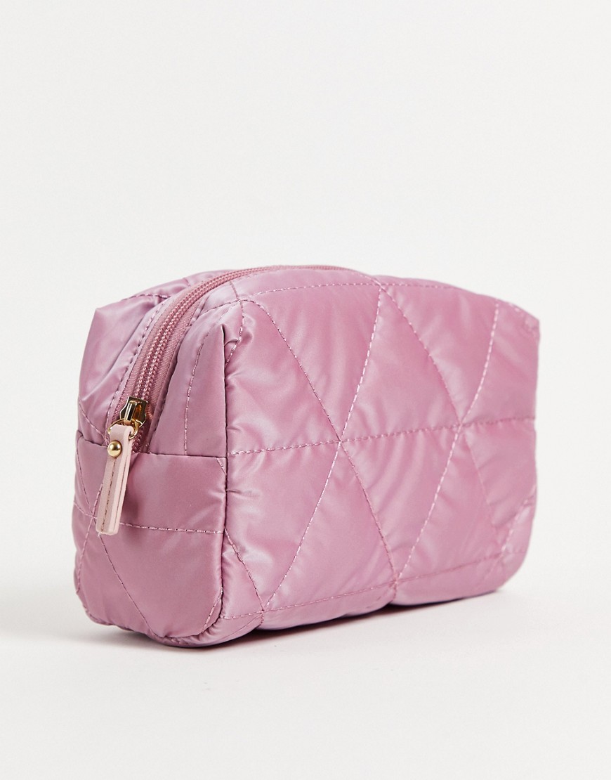 Miss Selfridge pink nylon make up bag
