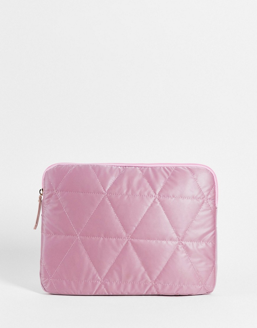 Miss Selfridge pink quilted laptop case
