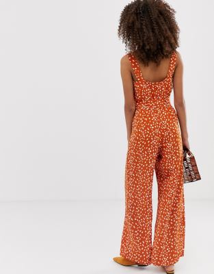 miss selfridge orange jumpsuit