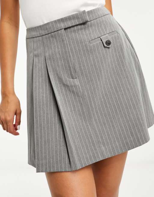 Grey pleated hotsell skirt asos