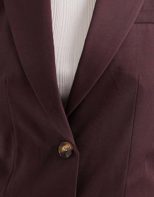 Miss Selfridge – Plommonfärgad kavaj med markerad midja, 3 av 4
