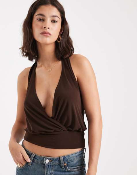 Miss Selfridge plunge wrap top - view 1