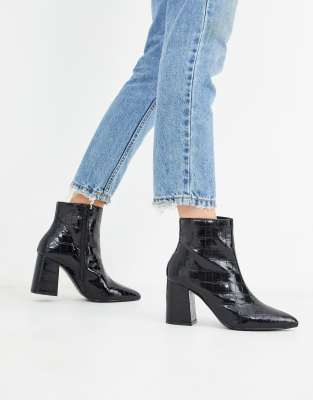 miss selfridge black ankle boots