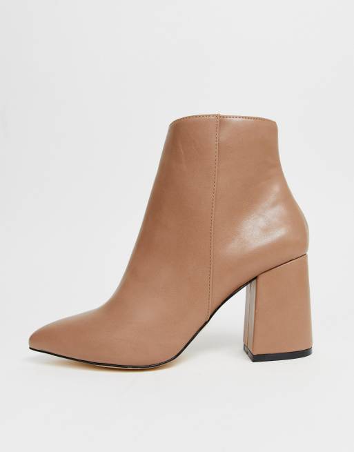 Miss Selfridge pointed heeled boots in nude