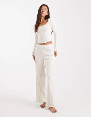 Miss Selfridge Pointelle Square Neck Top In White