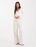 Miss Selfridge pointelle square neck top in cream
